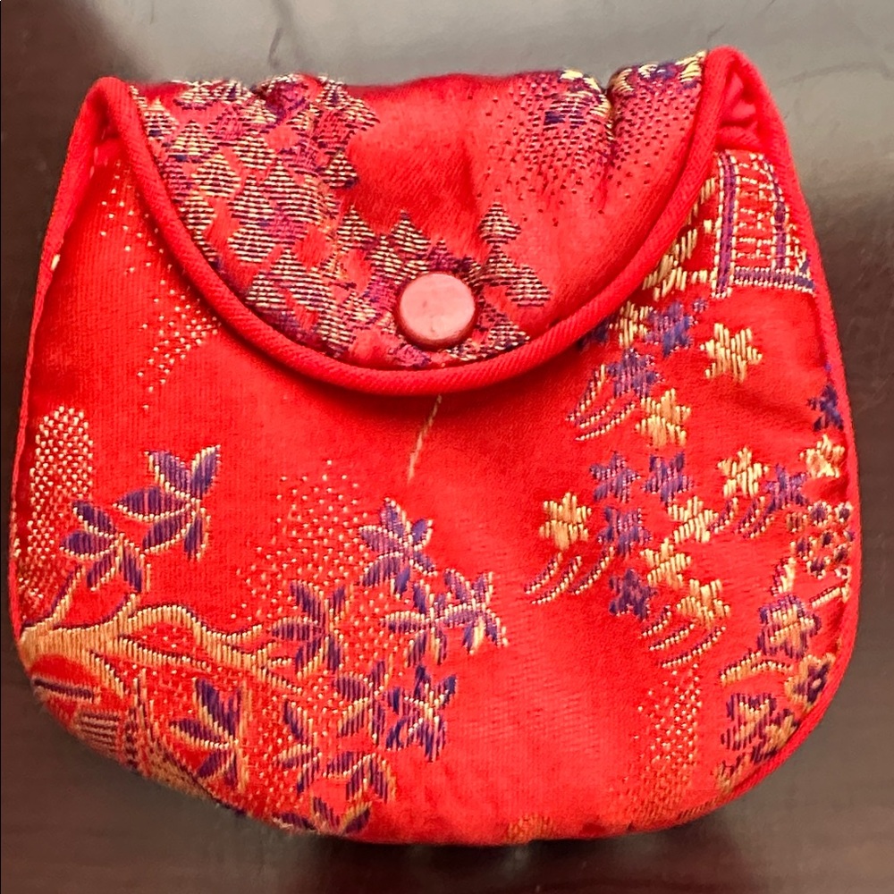 Elegant Red Floral Women's Bag